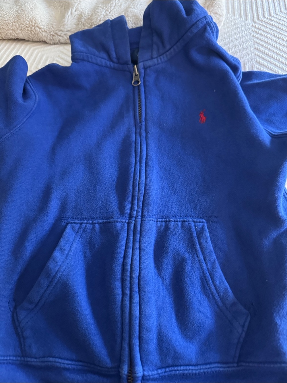 Polo by Ralph Lauren Royal Blue Zip Hoodie with Red Pony